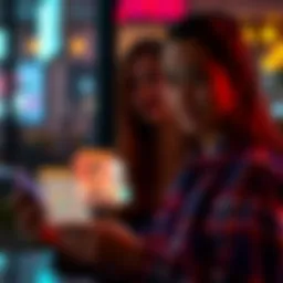 A person using a digital device to delete unwanted choices in a storytelling app, symbolizing improved navigation in the chai platform.