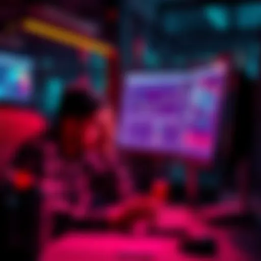 A frustrated person managing multiple systems on a computer, highlighting the complexities of orchestration in business.