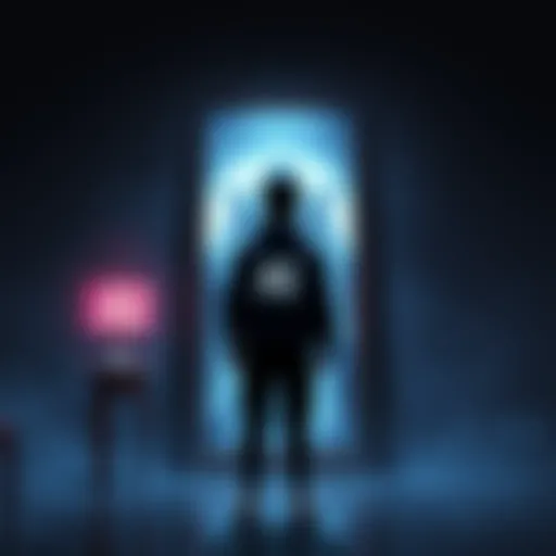 A person standing in front of a mirror at midnight, chanting 'AI' with a ghostly figure appearing behind them, suggesting the presence of Sam Altman.