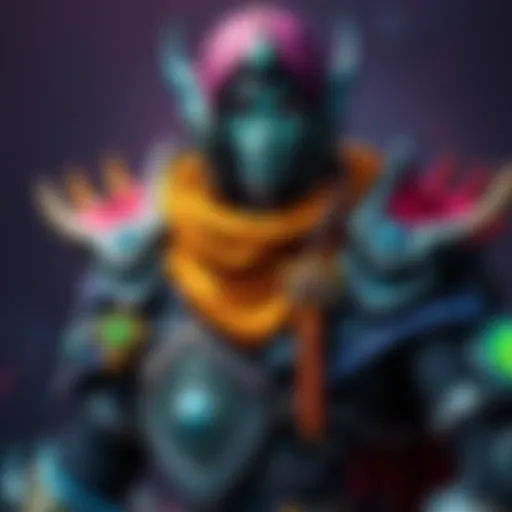 A gaming character showcasing a mix of different armor styles and colors, representing transmog issues