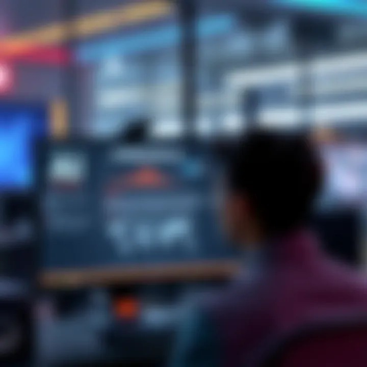 A person looking at a computer screen displaying Character AI's new features and filters status