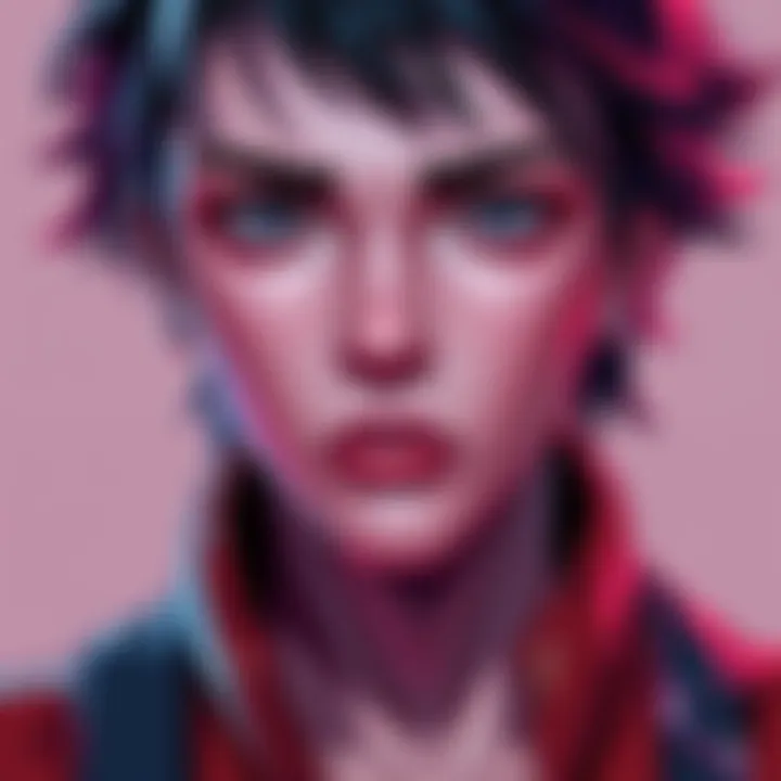 An illustration showing a character with a smooth and blended neck line, showcasing effective blending techniques for character art.