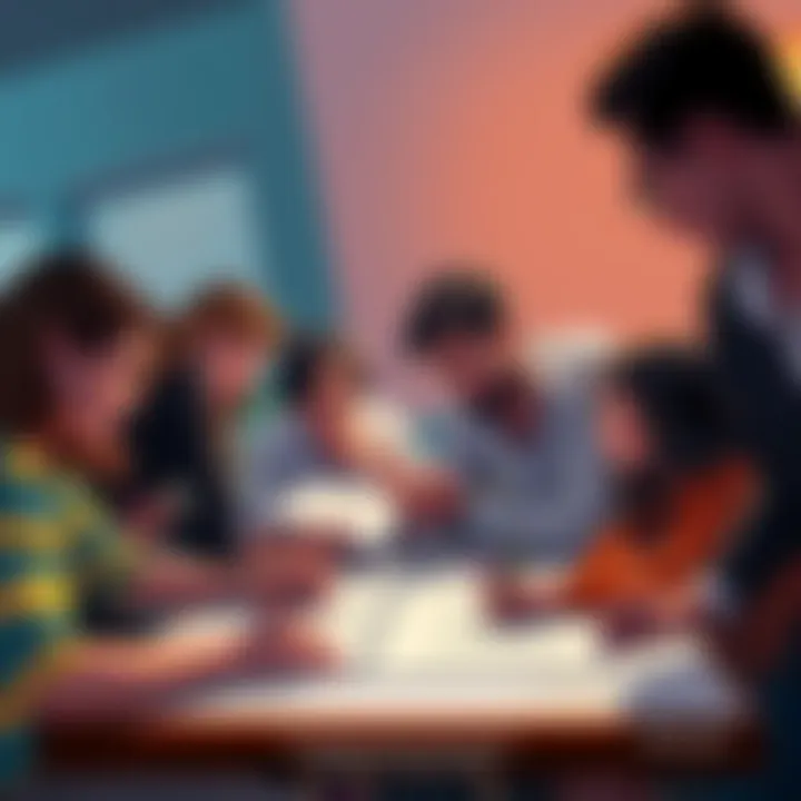A group of diverse individuals brainstorming and sketching characters for the first time