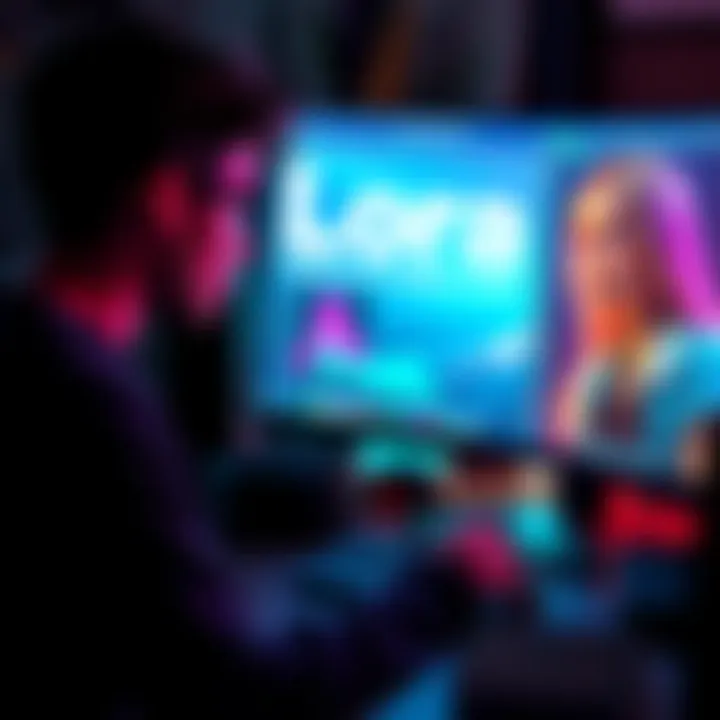A person using a computer to create a character called Lora with an image generation tool.