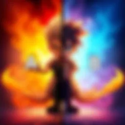 Two character designs labeled A and B are displayed side by side for players to choose from.