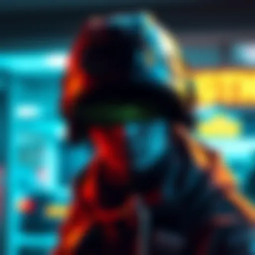 Character Glitch in Video Game A video game character that appears to be fading away, representing a glitch in programming.