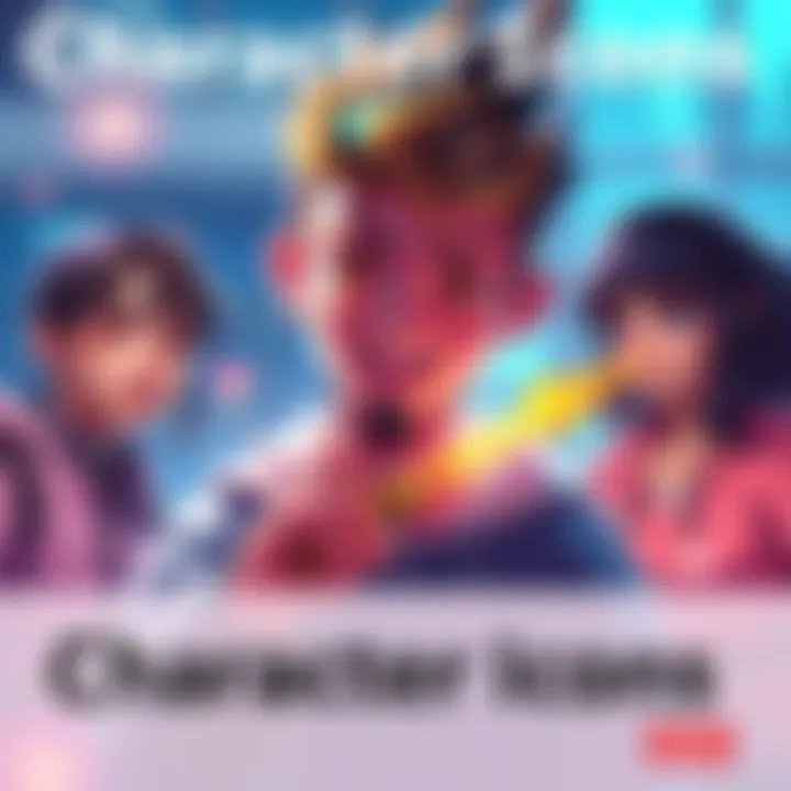 An artist designs character icons using various methods, showcasing digital tools and traditional drawing materials.