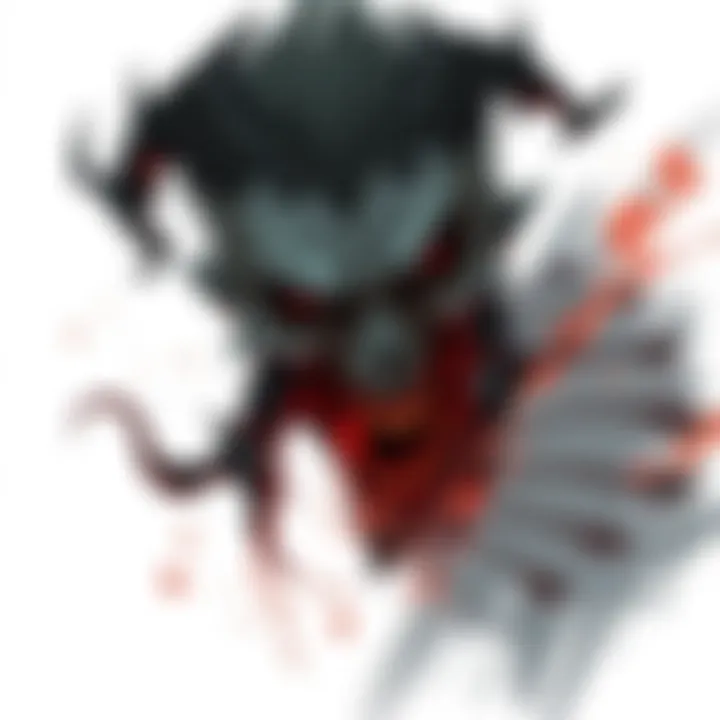 A striking sketch of a character showcasing dread and chaos, featuring dark colors and intense expressions.