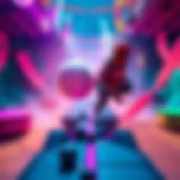 A player transitions between two characters, a Morph Ball and a Third Person character, over a colorful game environment with collectibles visible on the ground.