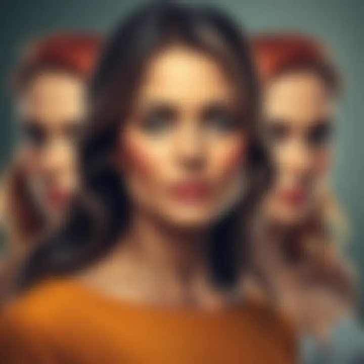 A collection of portraits featuring attractive women with unique traits and confident expressions, highlighting their charm and allure.