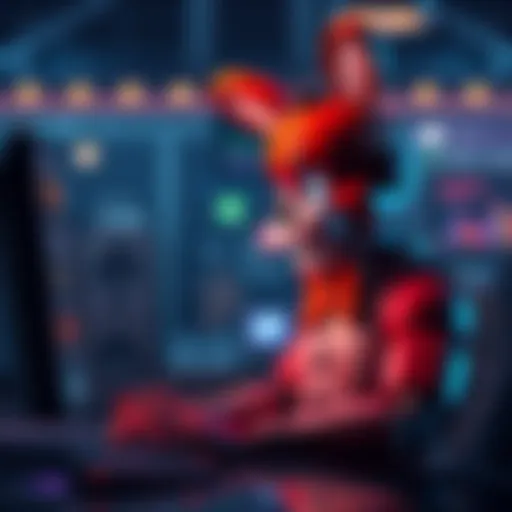 A person chatting with a digital bot resembling Michael Afton from FNAF, with nostalgic elements in the conversation interface