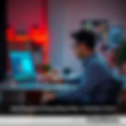 A person sitting at a desk, engaging with a chat interface on their laptop, showcasing the use of AI for companionship.