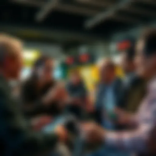 A group of people engaged in a lively conversation, using modern devices to enhance communication, showcasing effective chat styles for the future.