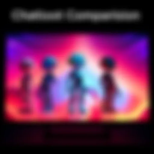 A side-by-side comparison of five sex AI chatbots on a digital screen, highlighting JuicyChat with superior memory retention features.