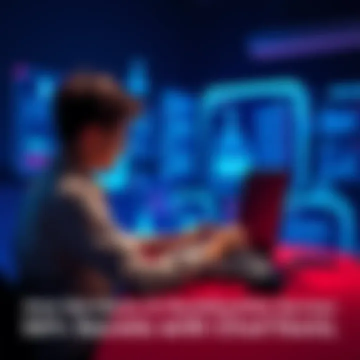 A person sitting at a desk, typing on a laptop, with a chatbot interface on the screen. The person appears engaged and thoughtful, symbolizing the sharing of personal secrets with AI.
