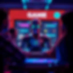 A chatbot displayed on a screen while people play a matching game, showcasing the blend of technology and entertainment.
