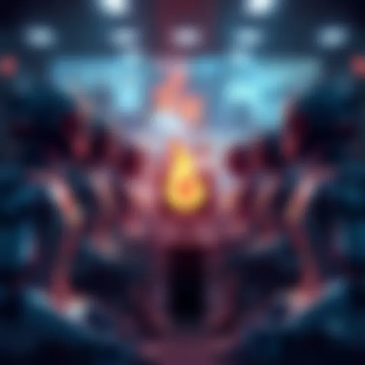 Seven chatbots in a virtual setting contemplating who to save from a burning house—a religious person or an atheist.