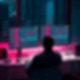 Comparison of ChatGPT Outputs A person sitting at a desk reviewing two different ChatGPT output versions on a computer screen, engaged in decision-making.