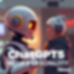 An illustration of ChatGPT5 represented as a friendly robot engaging in a warm conversation with a person, showcasing a welcoming and approachable demeanor.