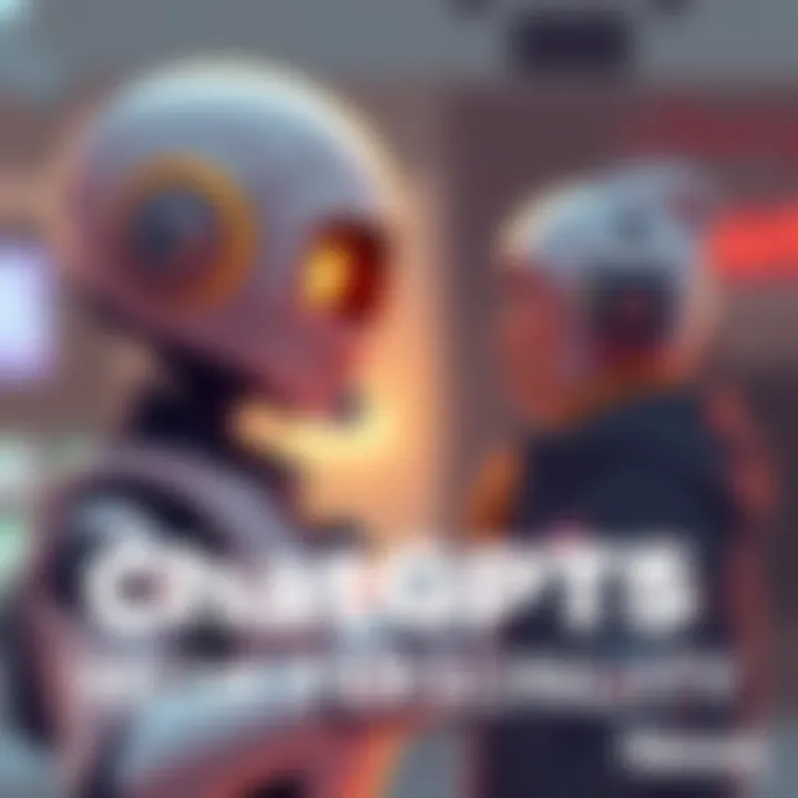 An illustration of ChatGPT5 represented as a friendly robot engaging in a warm conversation with a person, showcasing a welcoming and approachable demeanor.