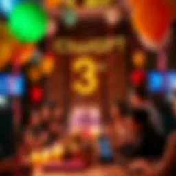 People celebrating the 3rd anniversary of ChatGPT with balloons and decorations, showcasing its impact on work and education