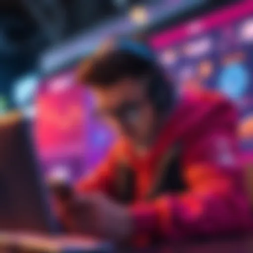 A visual representation of a struggling app store with declining user engagement metrics and a worried developer looking at a screen.