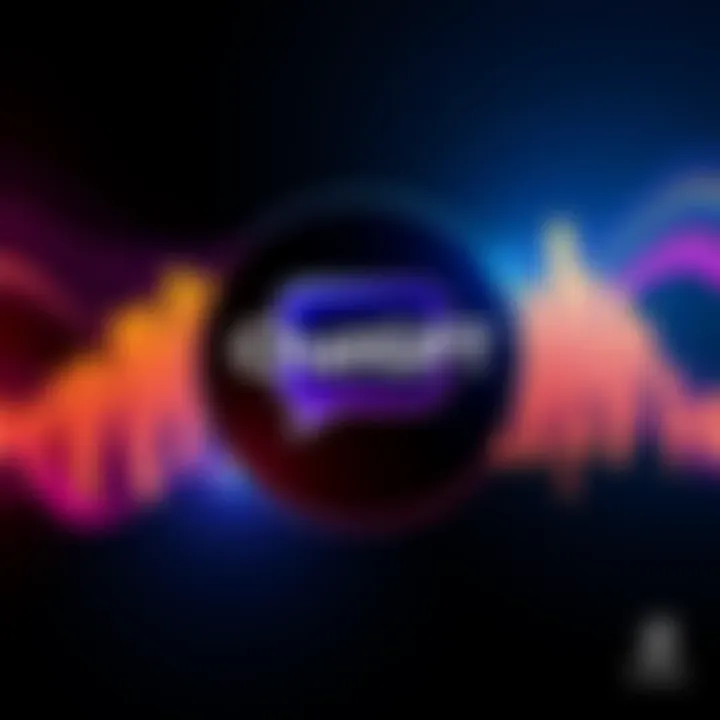 The ChatGPT logo surrounded by colorful audio waveforms, symbolizing its voice and audio capabilities.
