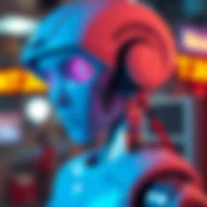 A digital representation showing a humanoid robot with a broken circuit board, symbolizing the limitations of AI intelligence.
