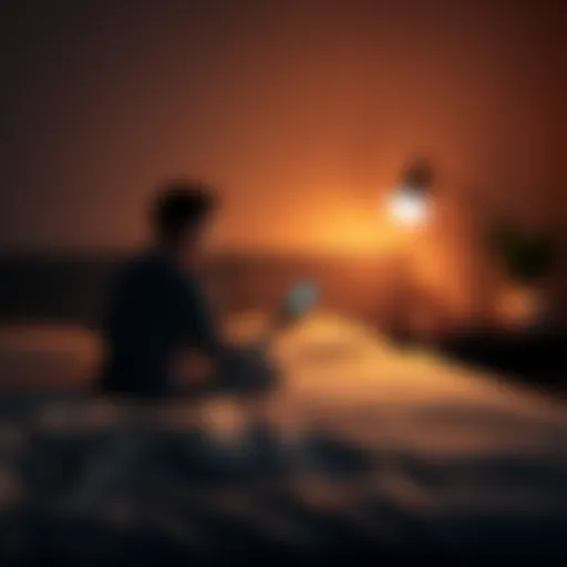 A person sitting alone on a bed, looking at their phone, engaging in a conversation with ChatGPT for support during a tough time.