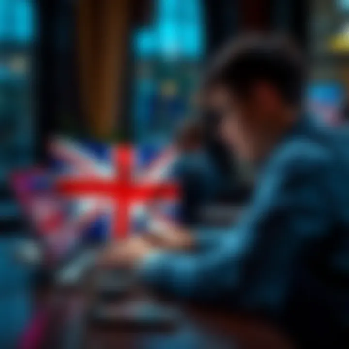 A person engaging with ChatGPT on a laptop while discussing facts and misinformation about the British flag.