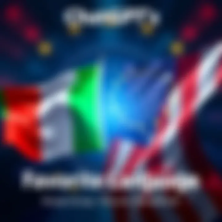 A graphic showing the flags of Italy and the United States, symbolizing the connection between Italian and English language preferences.