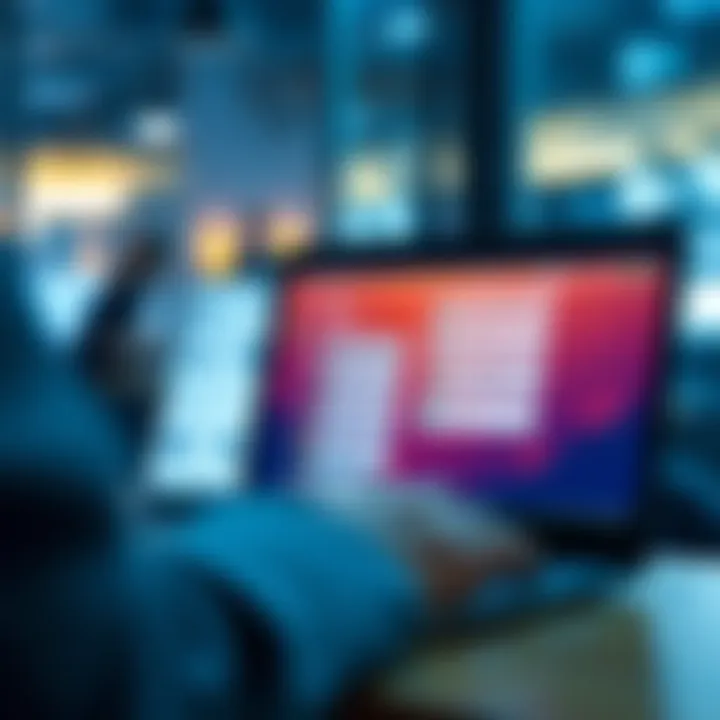 A person using a laptop with ChatGPT on the screen, showing a chat interface with clear and engaging responses, indicating restored functionality after an update.