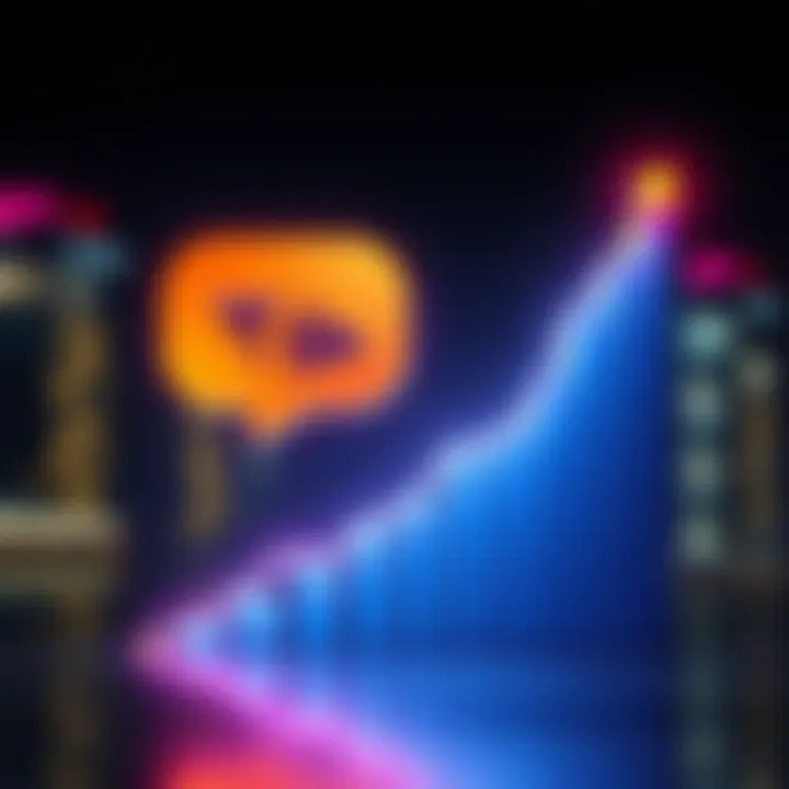 A representation of ChatGPT's logo alongside a rising growth chart, symbolizing its rapid user increase to 800 million.