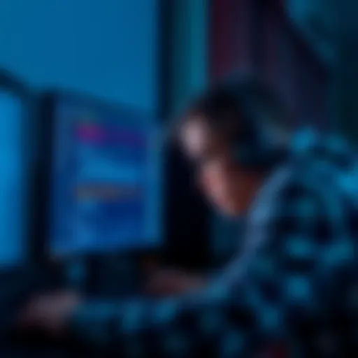 A frustrated advanced user looking at a computer screen with ChatGPT interface, showing error messages and misunderstandings.