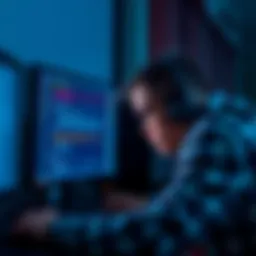 ChatGPT Limitations A frustrated advanced user looking at a computer screen with ChatGPT interface, showing error messages and misunderstandings.