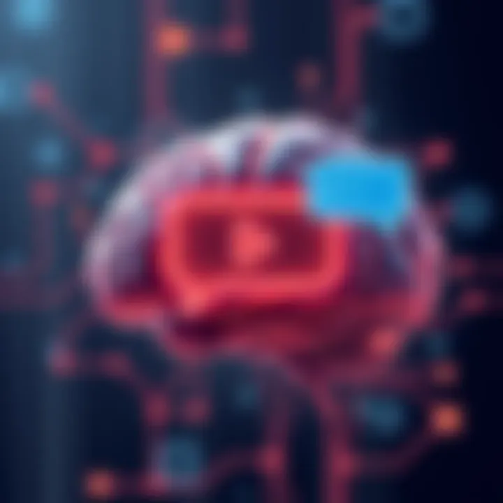 Illustration showing a digital brain symbolizing memory recall with a chat bubble, representing interaction and updates in AI technology.
