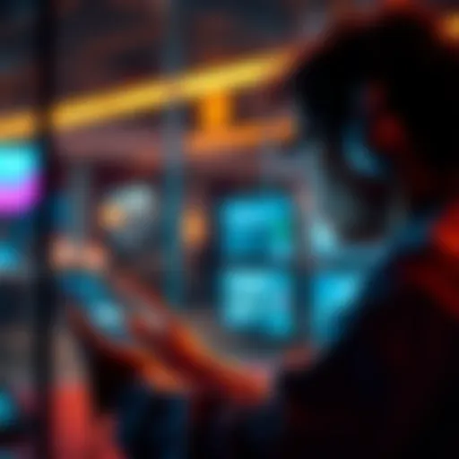 A person on a phone call with a digital assistant providing suggestions on a screen.