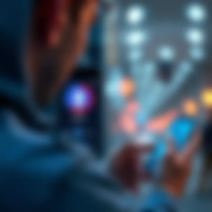 A person using ChatGPT in voice mode on a smartphone, showing a digital interface