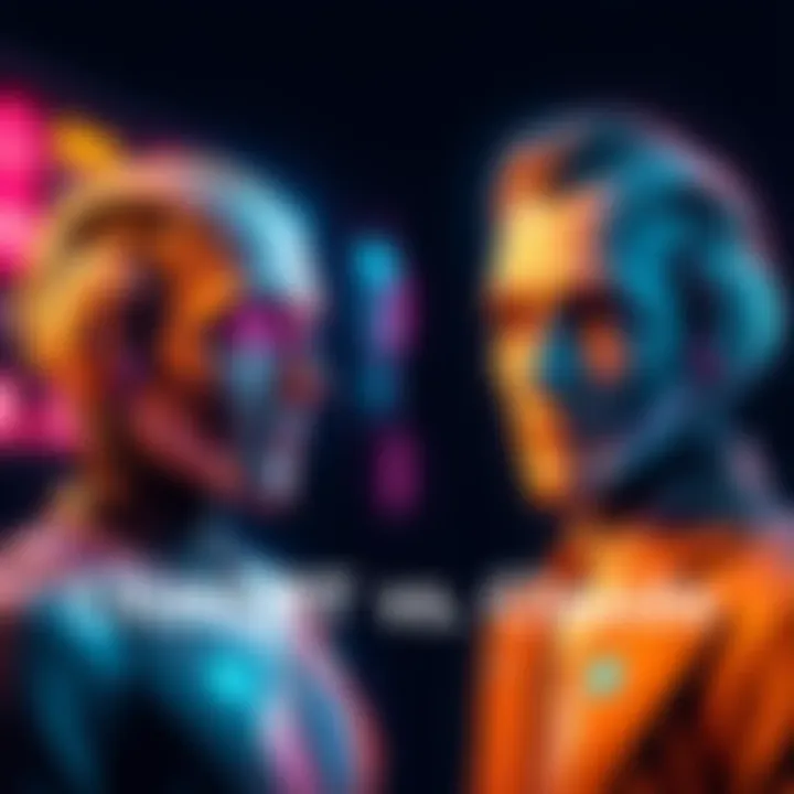 Side-by-side comparison of ChatGPT and Claude showcasing their features and performance metrics