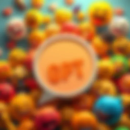 A colorful illustration of ChatGPT surrounded by various emojis, representing the trend of incorporating emojis in digital conversations.