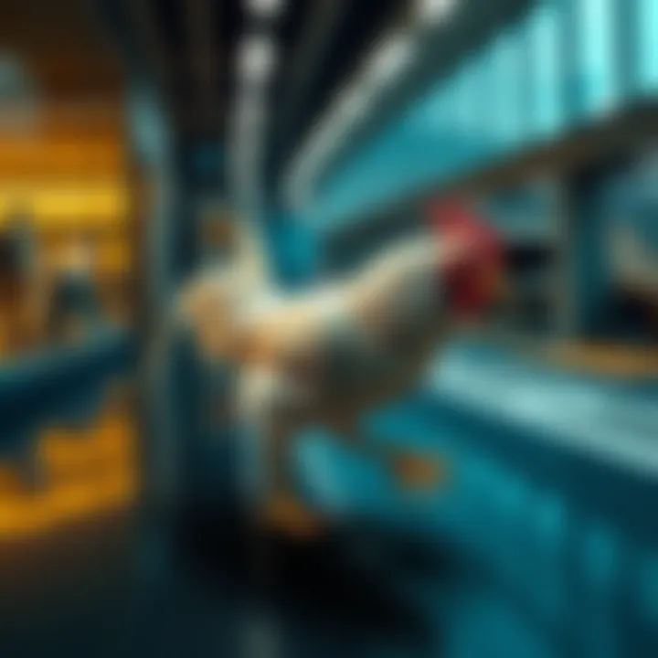 A Chicken Walker navigating through a modern environment, showcasing its unique design and movement.
