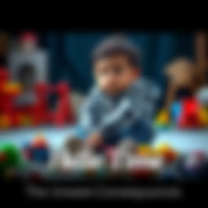 A child sitting on the ground with a bored expression, surrounded by toys but not playing, illustrating the concept of idle time