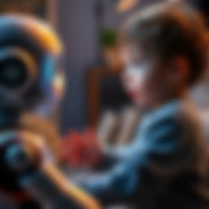 A child looks surprised while interacting with an AI toy that appears to misinterpret their feelings