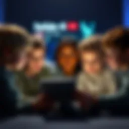 Children watching YouTube A group of children watching a tablet with concerned expressions as questionable content plays on the screen.