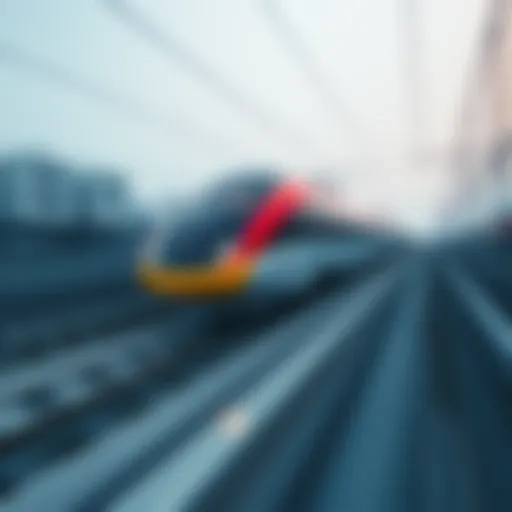 China's maglev train speeding on tracks, demonstrating its new record speed of 650 km/h.