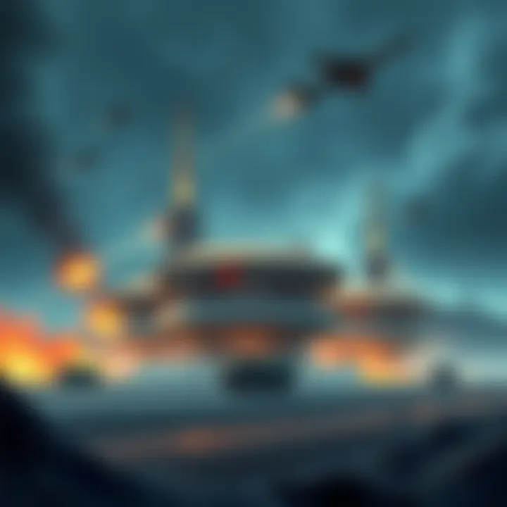 Illustration showing China's nuclear missile silos and military upgrades, symbolizing increased defense capabilities.