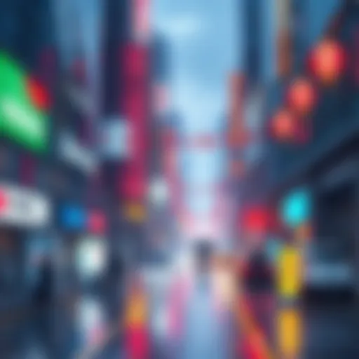 A bustling street in China showcasing modern technology and digital displays, reflecting a sense of calm compared to AI concerns in the U.S.