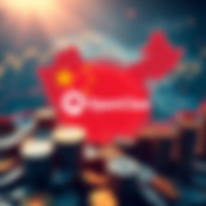 A visual representation of China’s daily token usage soaring to 140 trillion, featuring digital tokens and graphs indicating rapid increase, with an emphasis on the OpenClaw logo