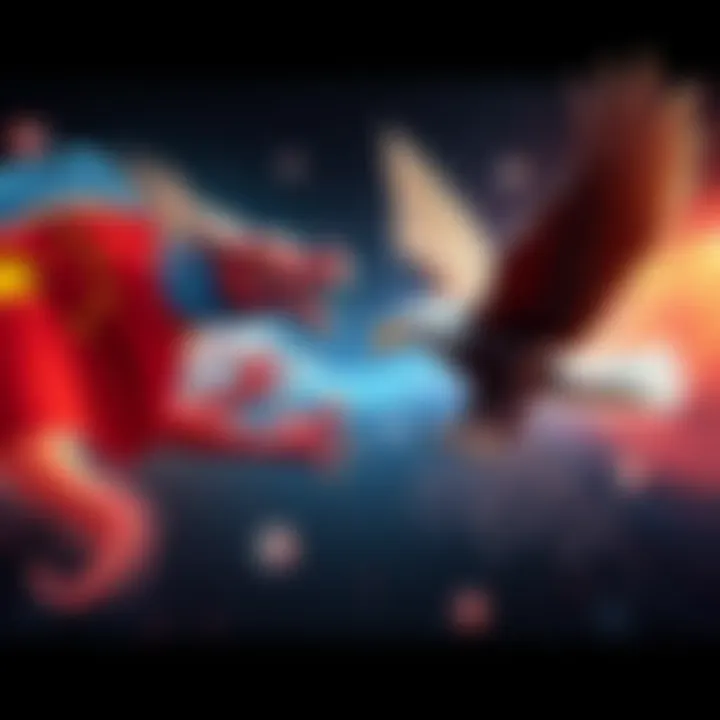 A graphic showing a race between a Chinese dragon and an American eagle symbolizing the competition in AI technology between China and the U.S.