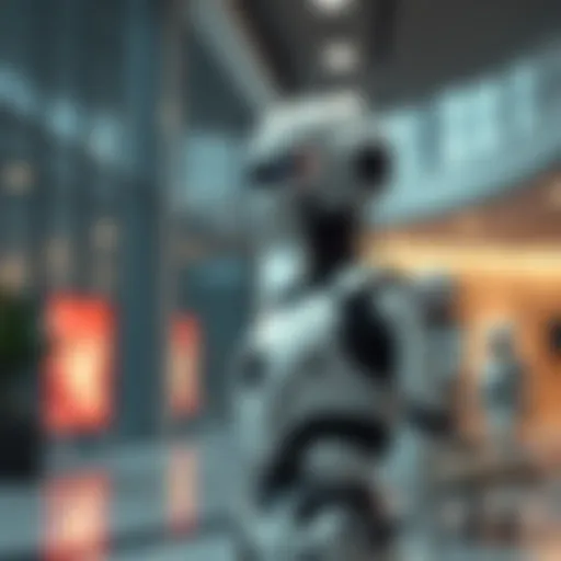 A Chinese-made humanoid robot stands in a contemporary environment, showcasing its design and technology.